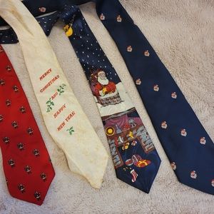 Vintage Men's Ties Bundle of 4 Christmas Theme
